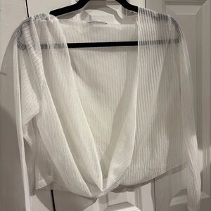 Zara White Sheer Blouse